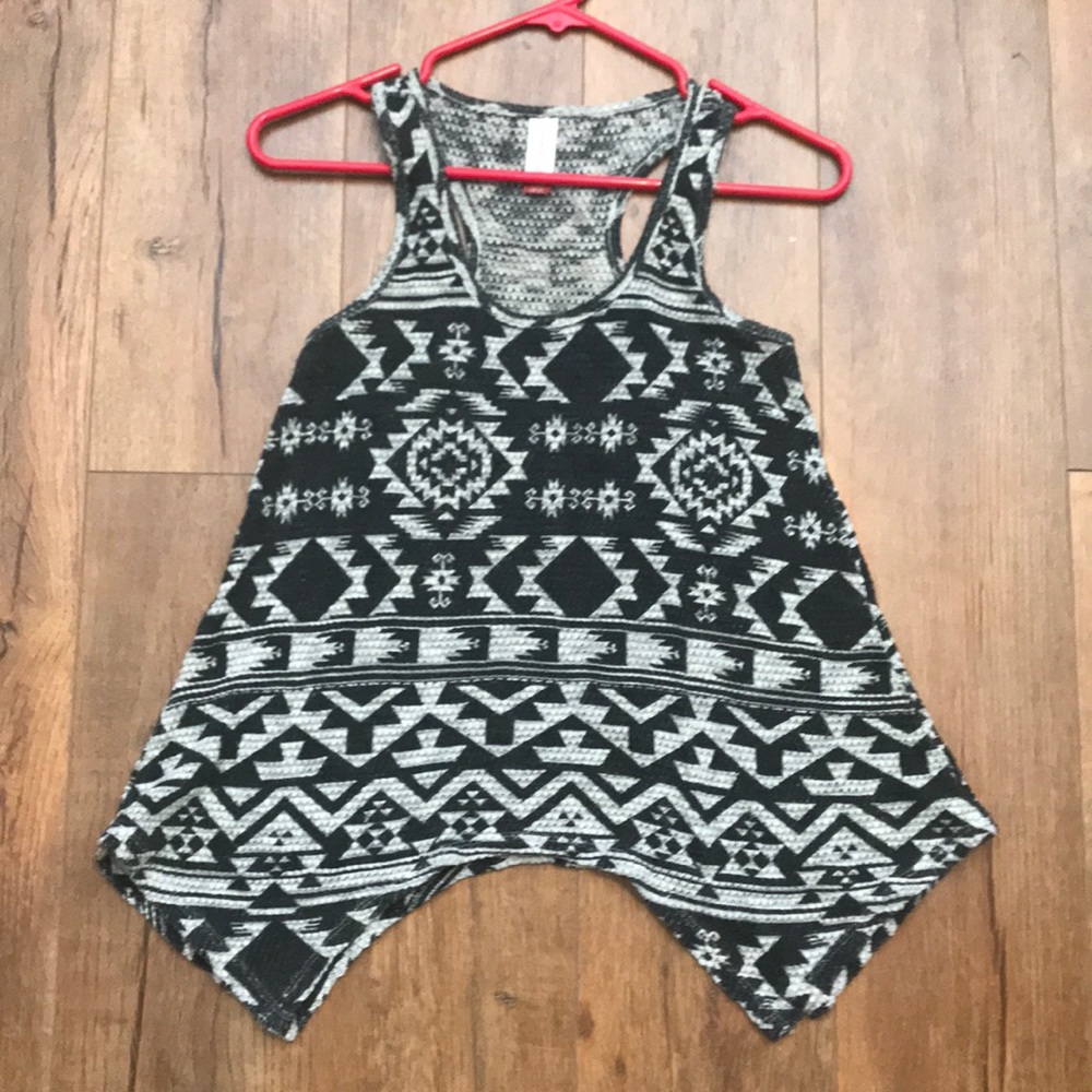 Black and white tribal style tank